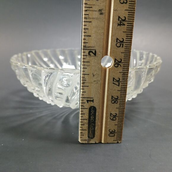 Vintage 4 5/8" Anchor Hocking Clear Boopie Pattern Footed Bowl, Bubble Pattern - Picture 10 of 10